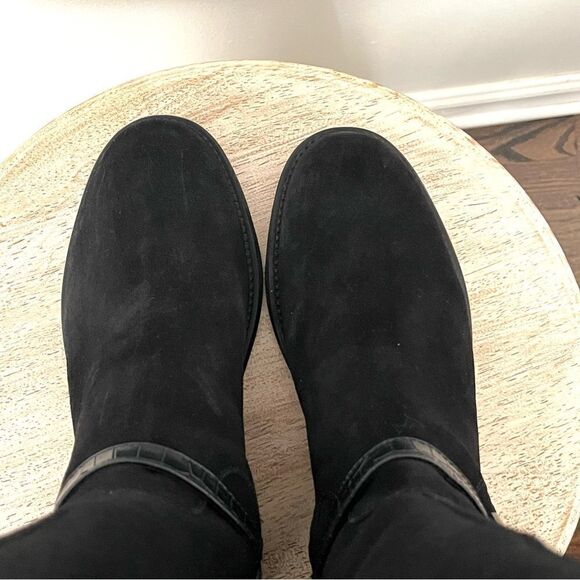 Clark’s Maye Aster Buckled Riding Boots in Black Suede New in Box - Picture 10 of 12